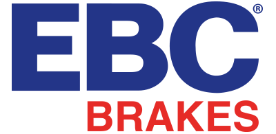 EBC Brakes logo on white and grey checkered background