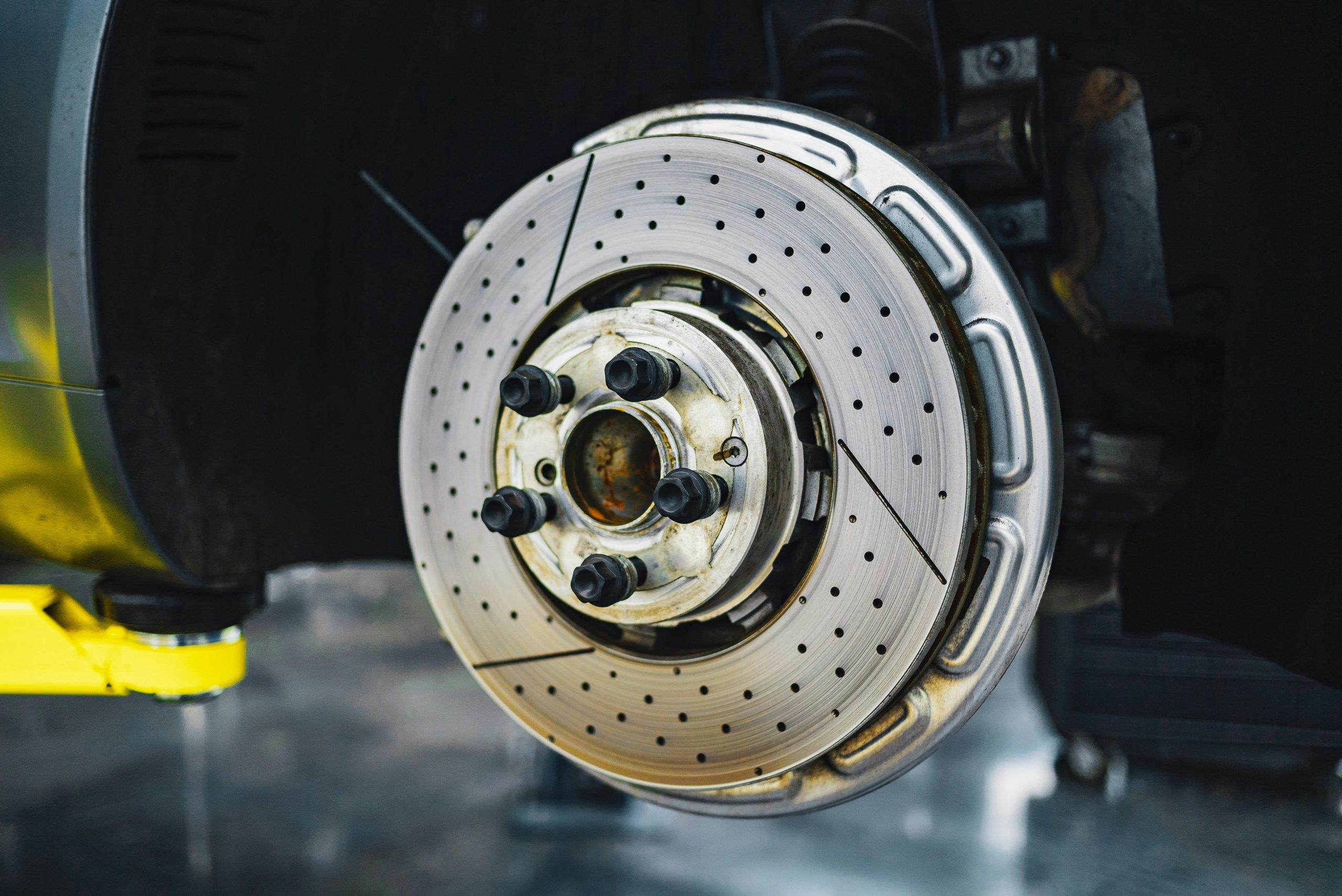 A close look of a brake